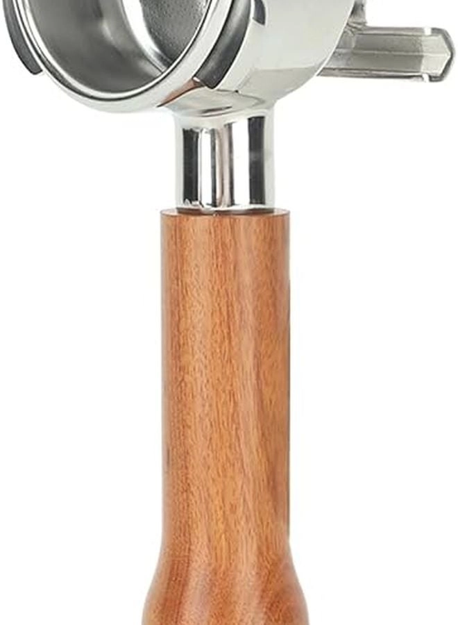 Generic 54mm Bottomless Portafilter - Solid Red Rosewood Handle 3-ear Stainless Steel Filter Basket