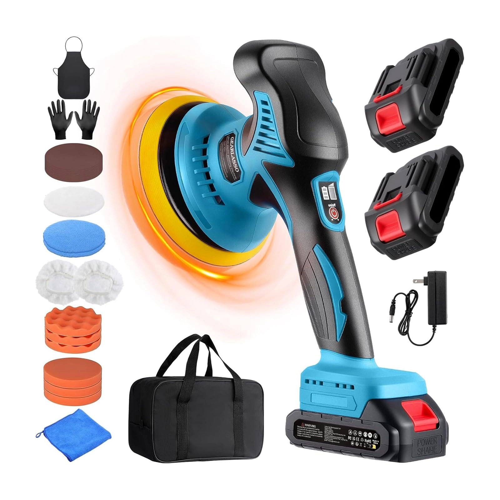 GEARLASSO Car Buffer Polisher - Cordless 2800-6000RPM