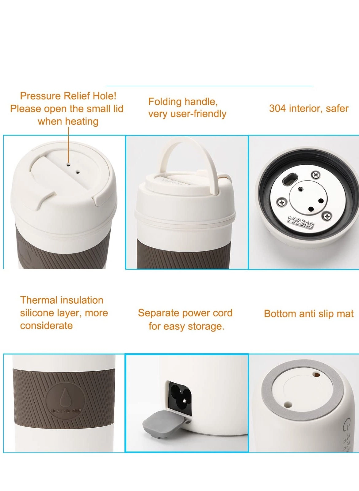 Portable Travel Heating Mug - 0.35L