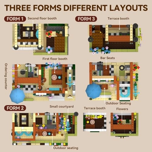Street View Coffee Shop City Building Set (FJ9567) - Modular LED Lighting