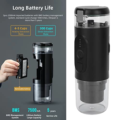 Portable Espresso Machine - 60 Milliliters Compatible with Ground and NS Capsules