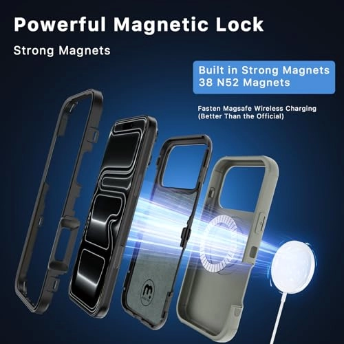 iPhone 17 Pro Case Belt Clip Holster with MagSafe for iPhone 17 Pro