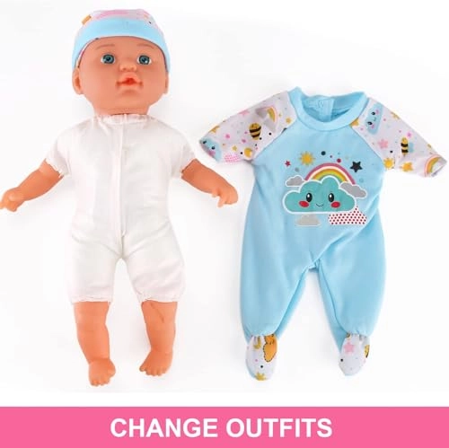 Baby Doll Playset - 12" Soft Body Talking 2 Pack