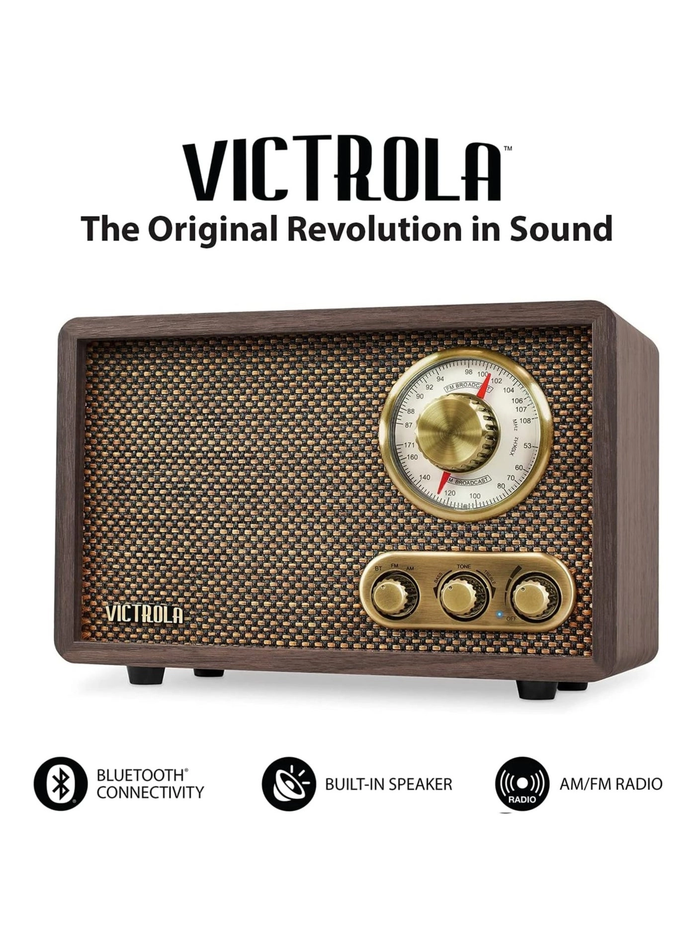 Retro Wood Bluetooth AM/FM Radio