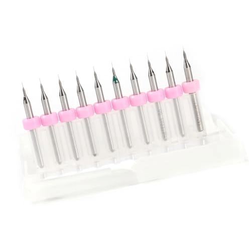 Micro Drill Bits - Tungsten Steel, White Steel 10pcs 0.1mm