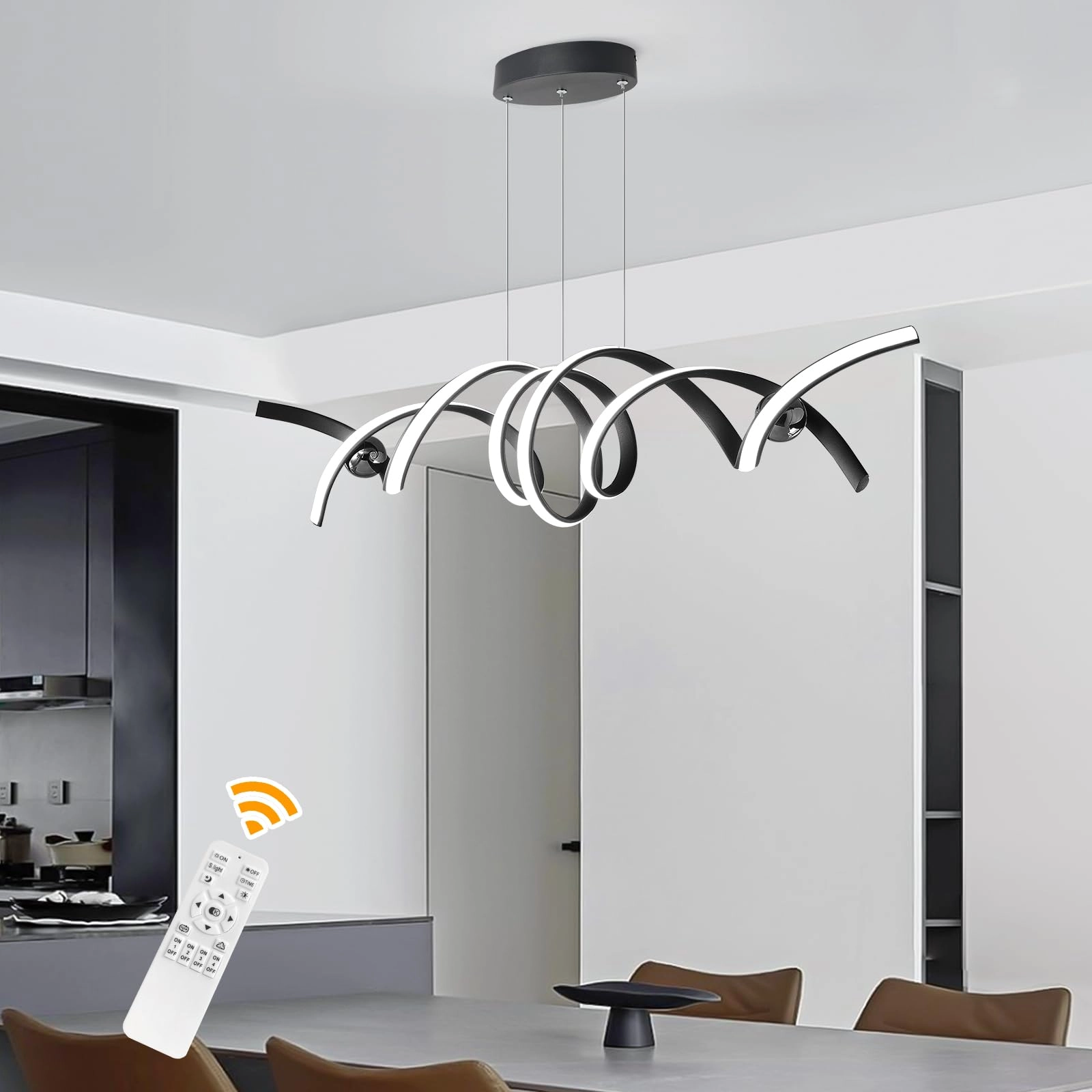 Qcyuui Dimmable LED Chandelier - 59"/149cm