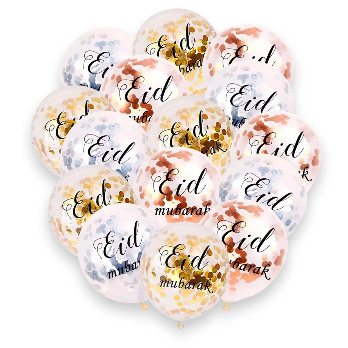 Eid Mubarak Confetti Balloons - 15 Pcs Eid