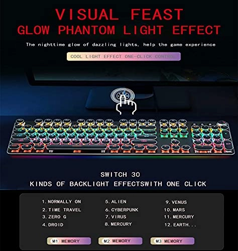 Retro Typewriter Mechanical Gaming Keyboard - Wired