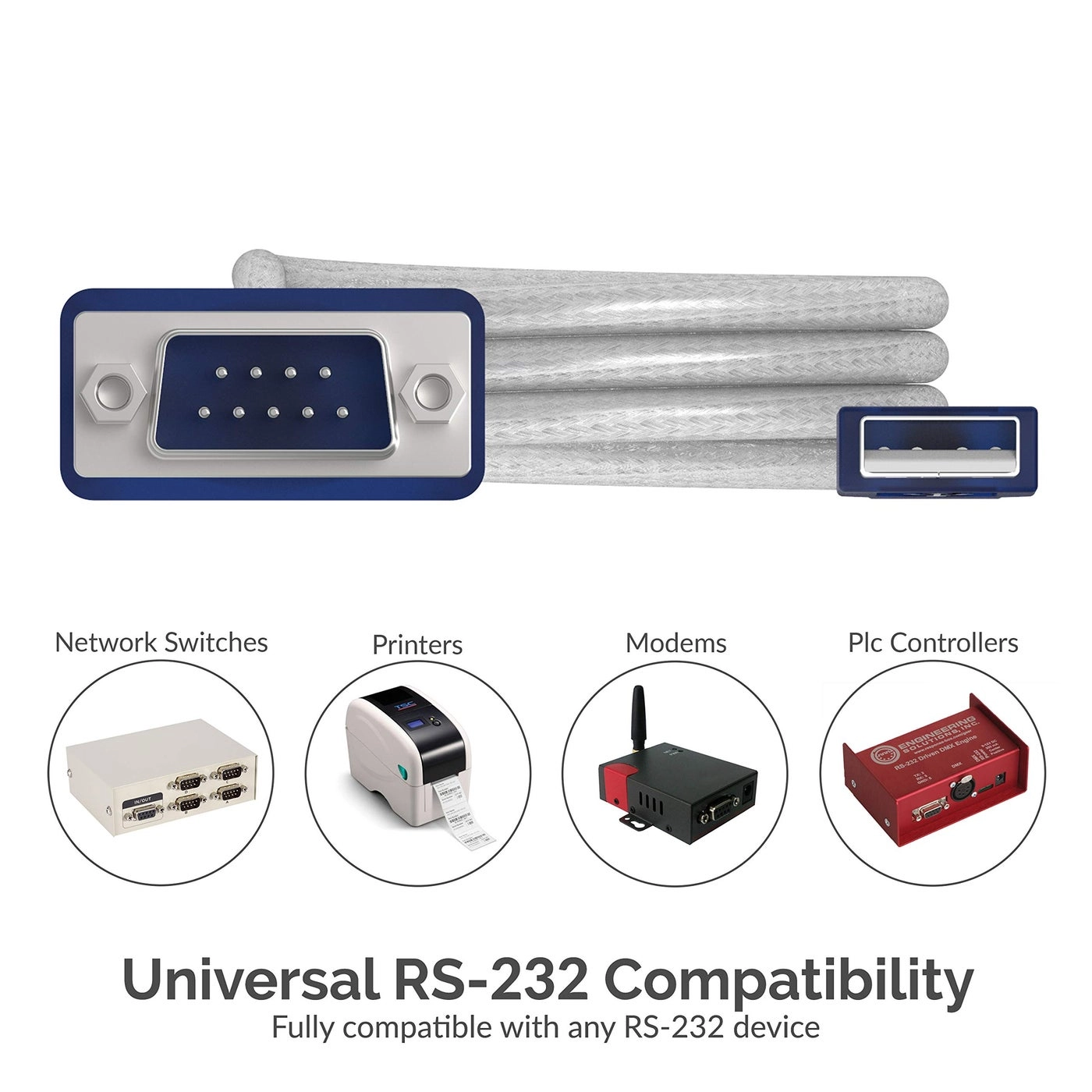 USB 2.0 to Serial Converter Cable - 9 Pin DB 9 RS 232