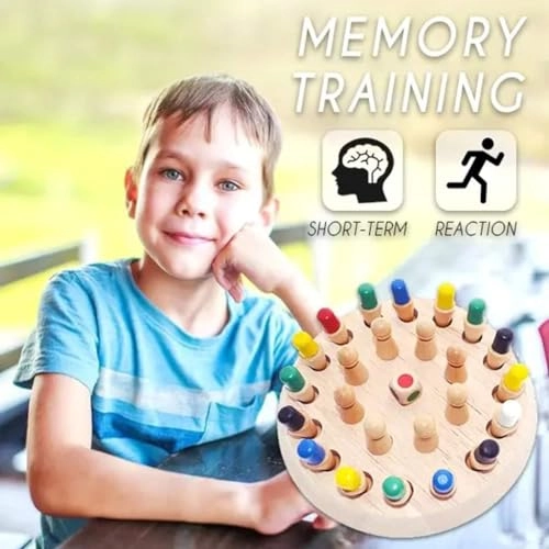 Wooden Memory Chess Game - 3 months and up 24 pieces