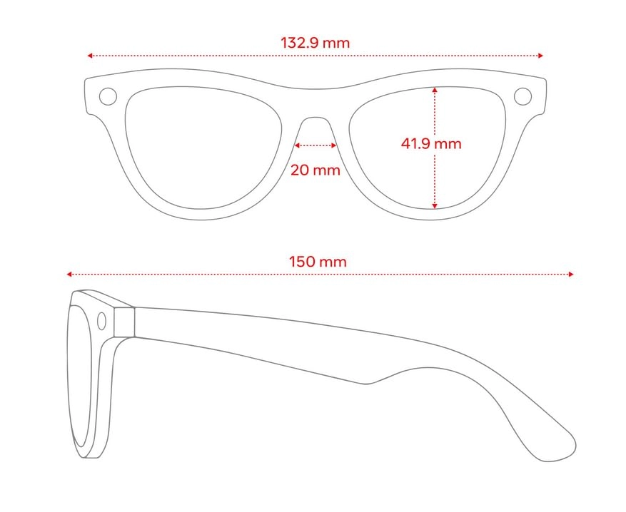 Smart Glasses - Black 12 MP camera