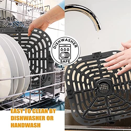 Air Fryer Tray - stainless steel rubber 1 x hot air fryer tray. 8 x air fryer rubber buffers.