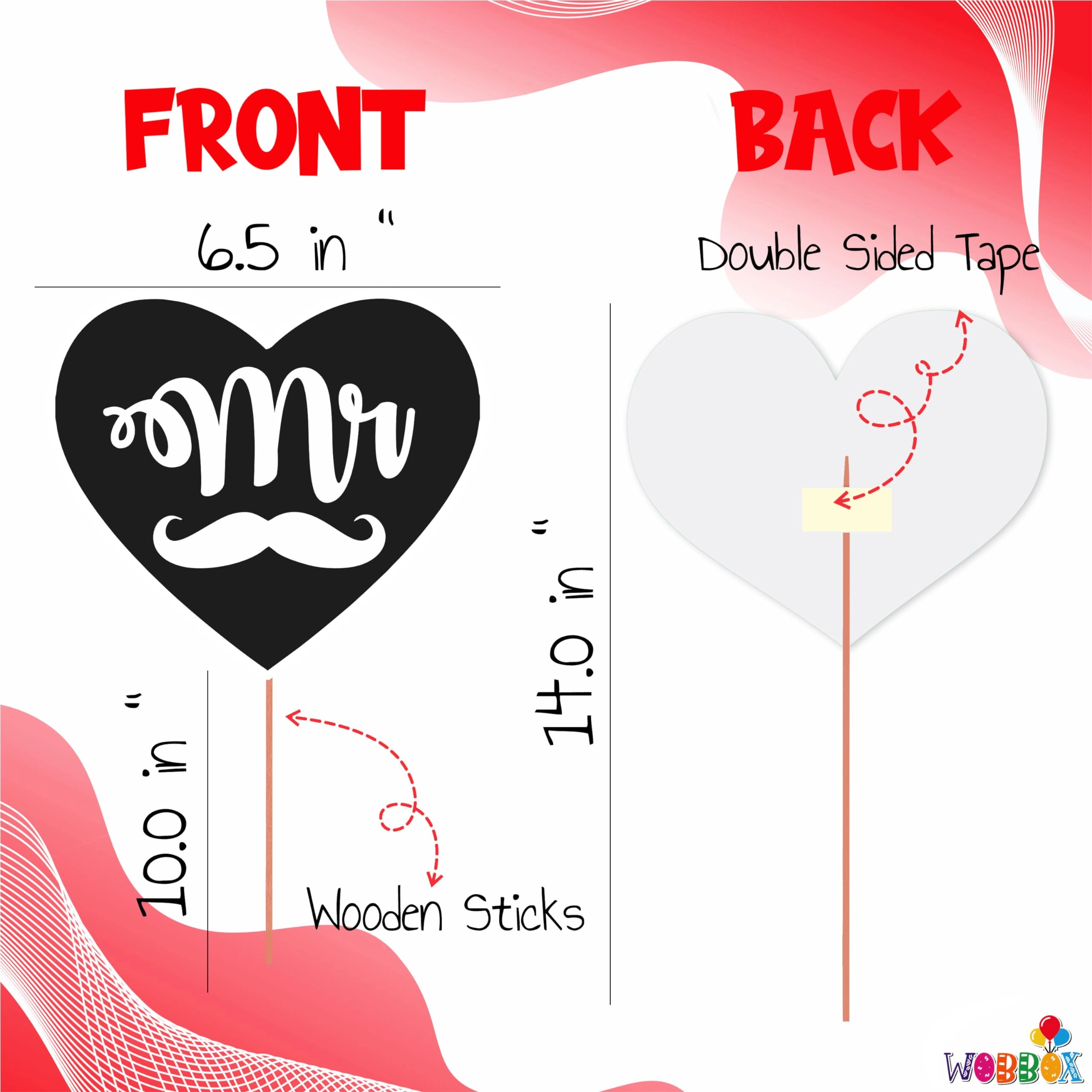 Photo Booth Party Props - 30 Pieces Wedding