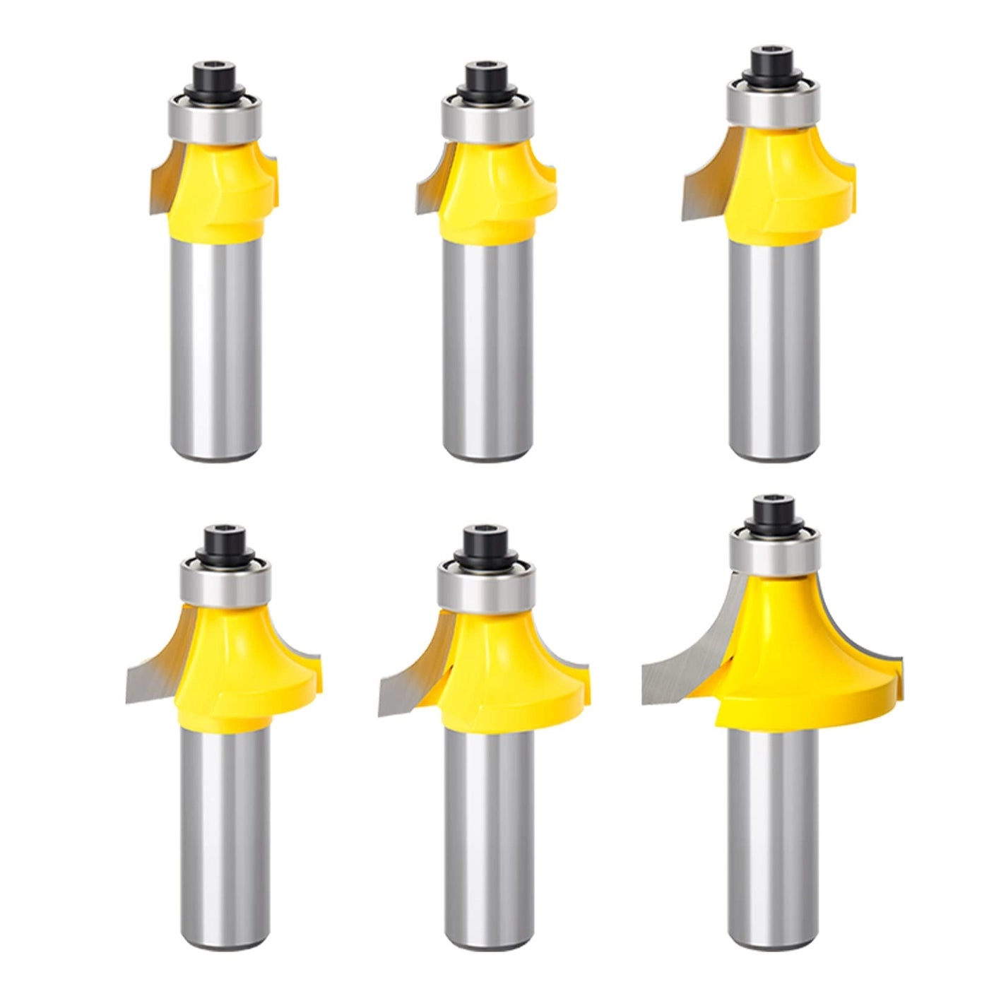 MEIGGTOOL Round-Over Router Bits - 1/2-Inch 6PCS