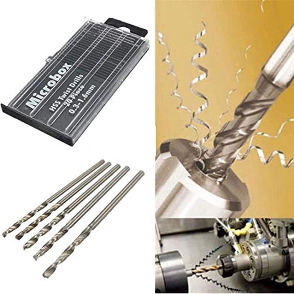 DIY Crafts Mini Tiny Twist Drill Bit Set - Hss 20 Piece 03mm 035mm 04mm 045mm 05mm 055mm 06mm 065mm