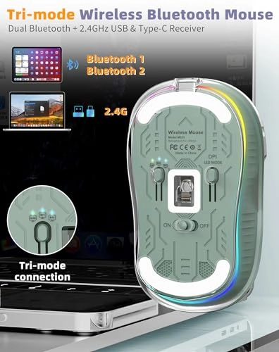 Transparent RGB Tri-Mode Mouse - Wireless