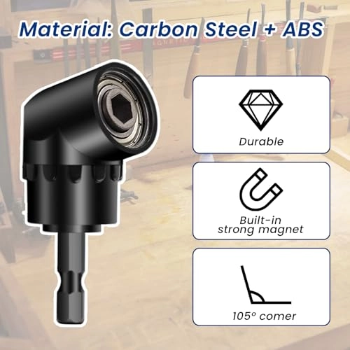 angle drill attachment - 11Pcs 105 Degree Black