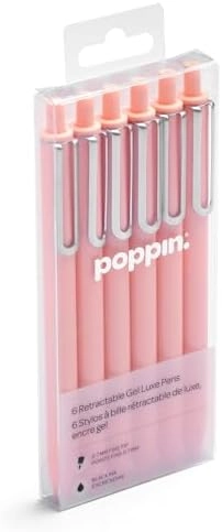 poppin Retractable Gel Luxe Pens - 6 1.0mm