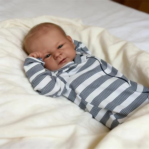 Elijah Reborn Baby Doll - 17 inch Silicone Blue Eyes Ages 3+