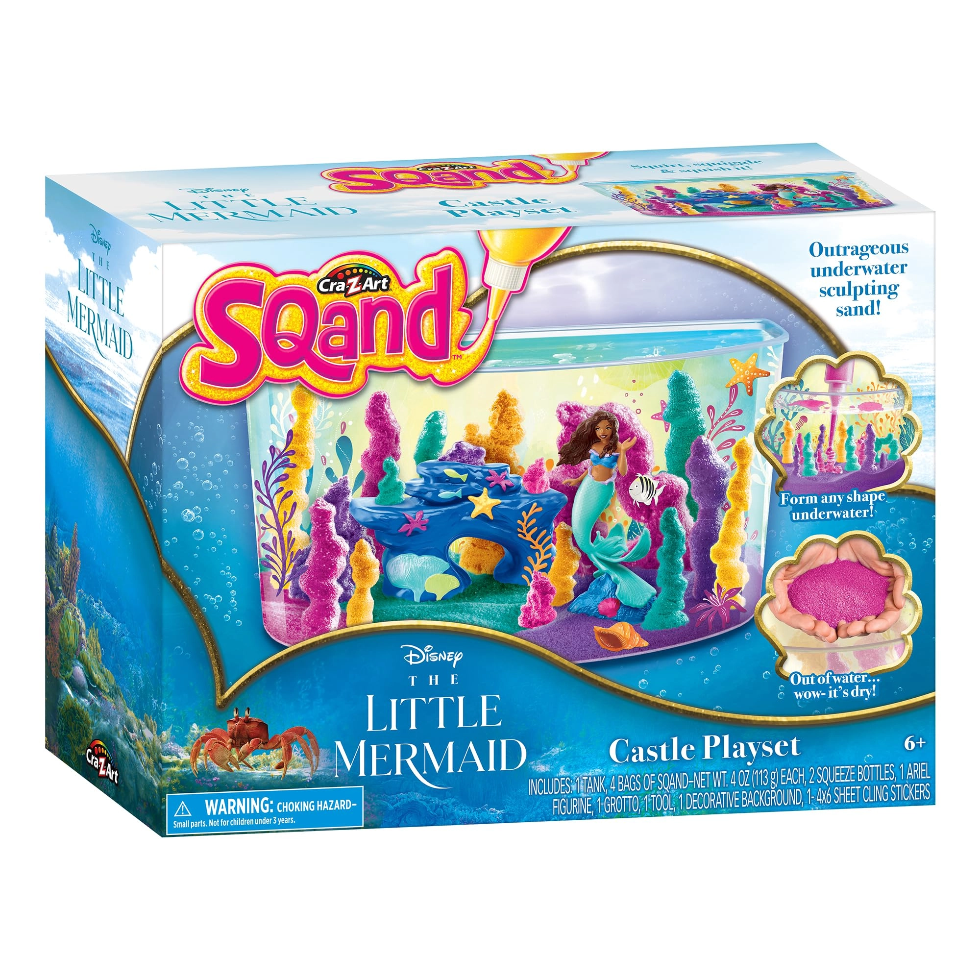 Cra-Z-Art Disney The Little Mermaid Sqand Castle Playset - Underwater Scultpting Sand Kit Ages 6 and Up