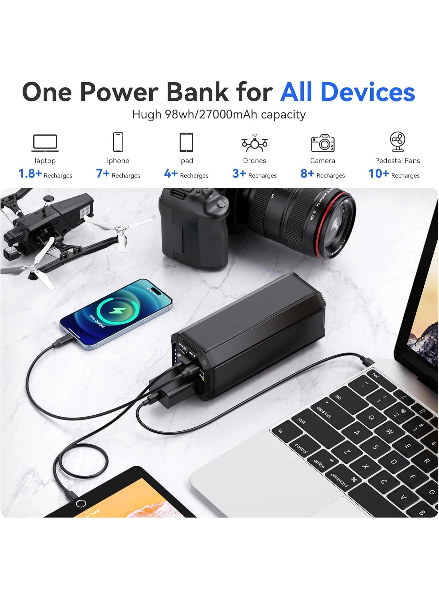 Portable Power Bank - 98Wh 100W