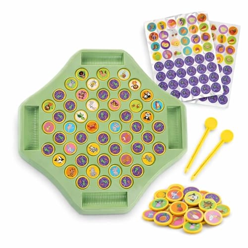 COUNTRYLINK Animal Memory Flip Chess Game - Toddlers, Preschoolers 4 Stick