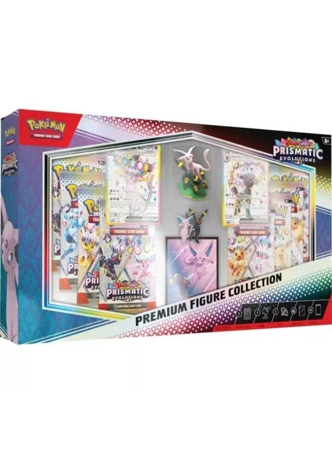 Pokémon Scarlet & Violet—Prismatic Evolutions Premium Figure Collection - 11 booster packs 65 card sleeves