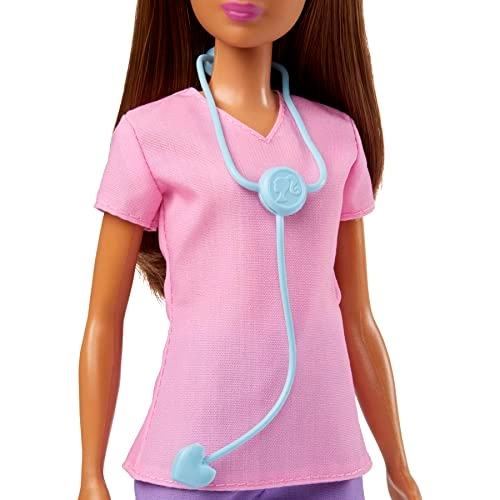 Barbie Professional Doctor - 12-in/30.40-cm Pink Top Purple Pants Stethoscope Ages 3+