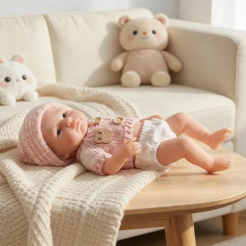 Loulou Awake Reborn Baby Doll - 8 inch Silicone Girl Ages 3+