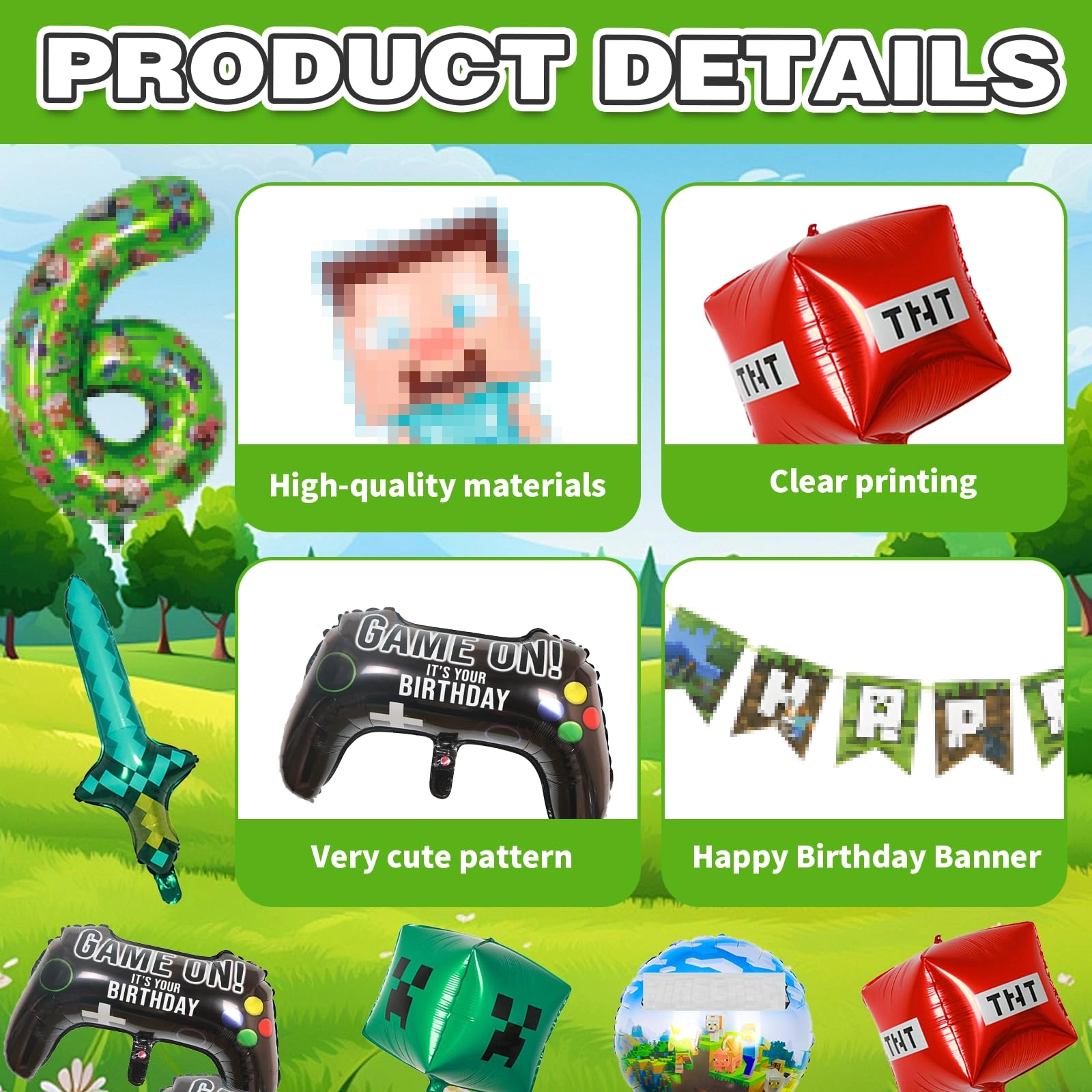 Miner Game Themed Party Supplies - 1.0 Count Birthday