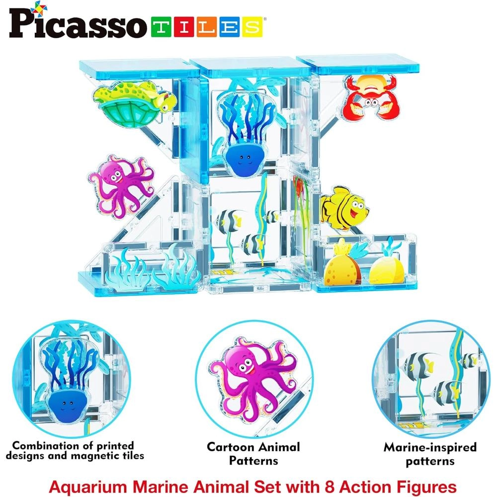 Magnetic Tiles Building Toy Set - Aquarium Marine Animal (527-PTQ25)