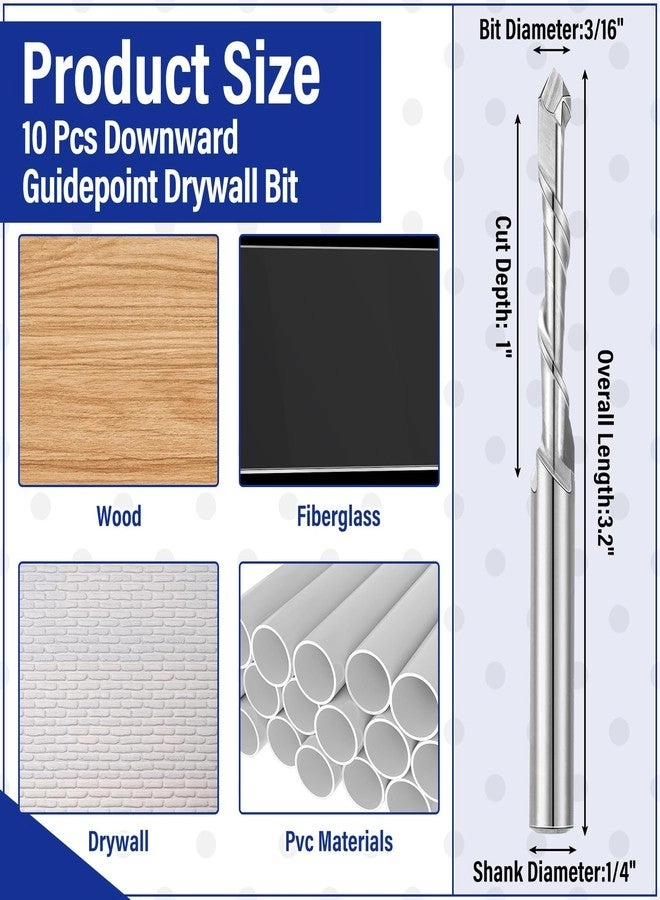 Drywall Router Bits - 3/16 10 Pcs