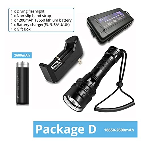Diving Flashlight - T6 2600mAh IP68