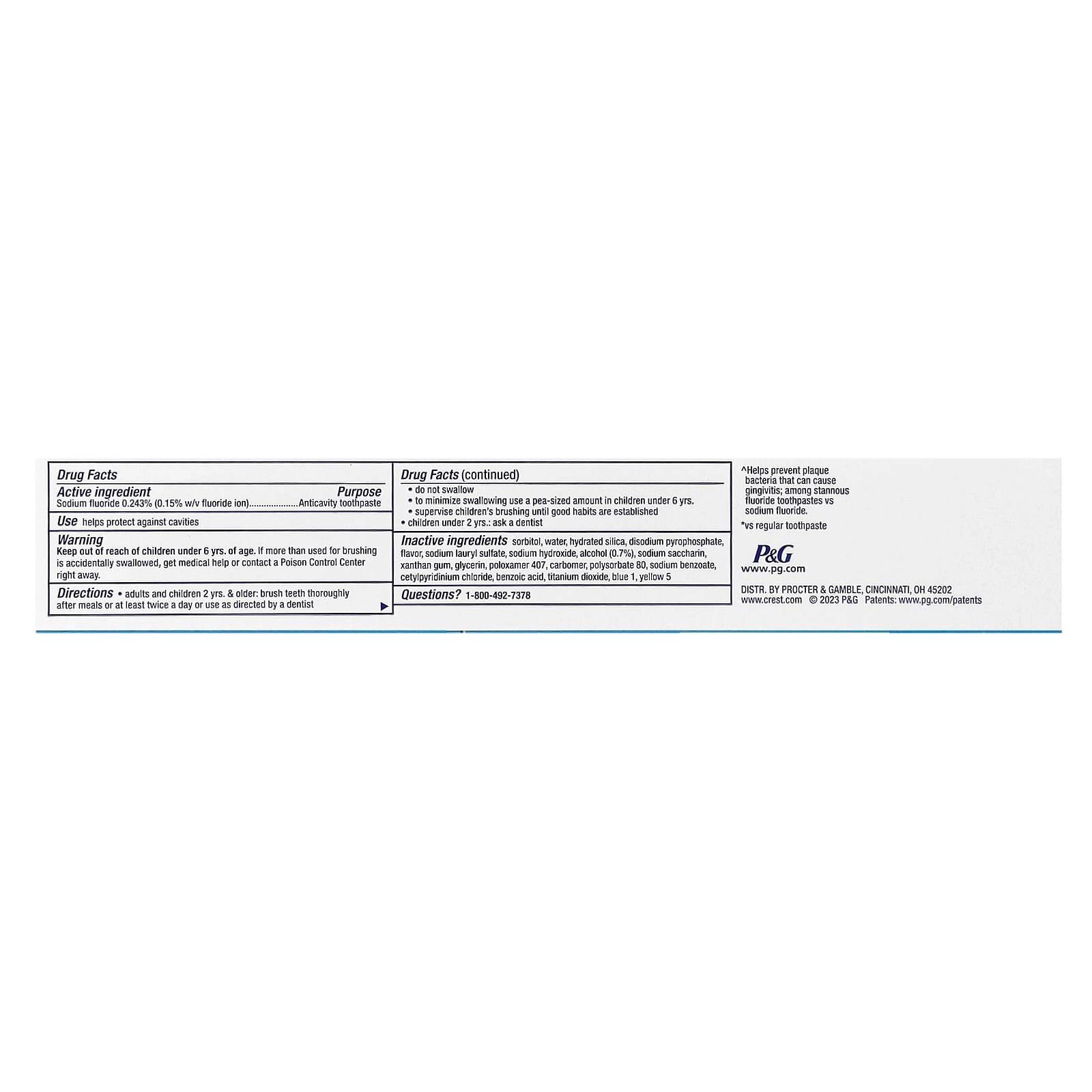 Whitening Anticavity Fluoride Mint Toothpaste 153 g