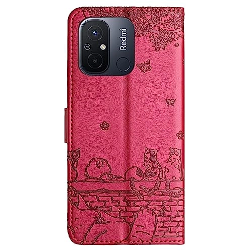 Cat Wallet Case - PU Leather and TPU Flip Cover for Xiaomi Redmi 12C