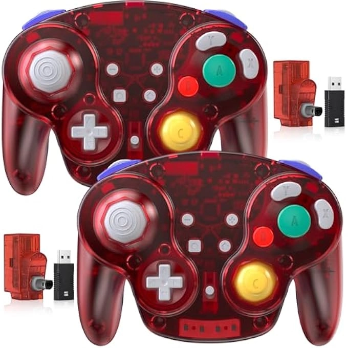 rayihni GAMECUBE SWITCH2 PRO CONTROLLER - CLEAR RED Pack
