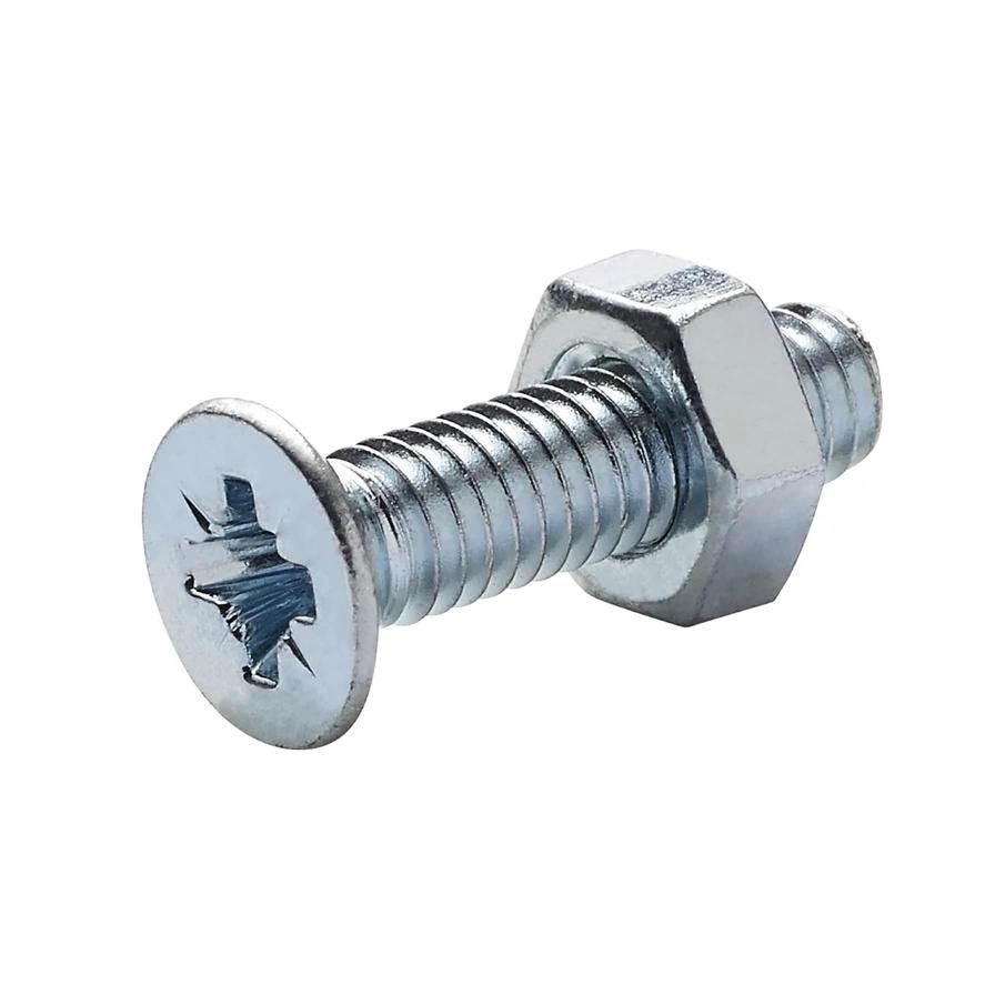 Carbon Steel Countersunk Machine Screw & Nut Set 4mm 16mm