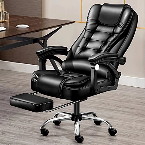 Desk Chair - PU Leather Brown High Back