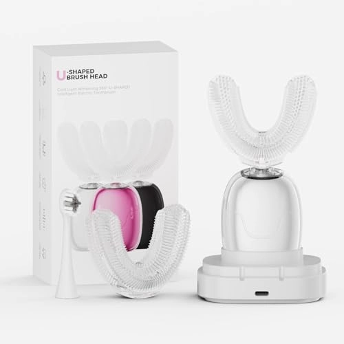 U-Shaped Ultrasonic Toothbrush - 360° Cleaning IPX7 Waterproof Rechargeable