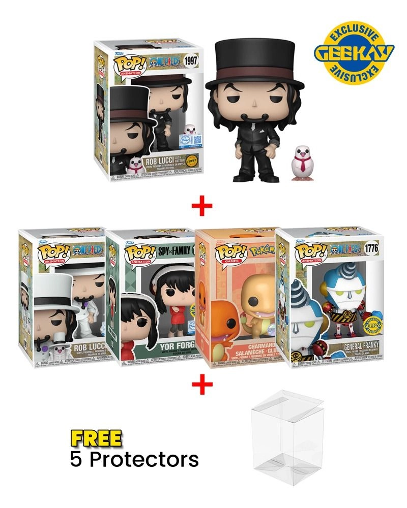 Rob Lucci with Hattori - Chase Edition + General Franky + Yor Forger - Red Sweater + Charmander - Soft Color