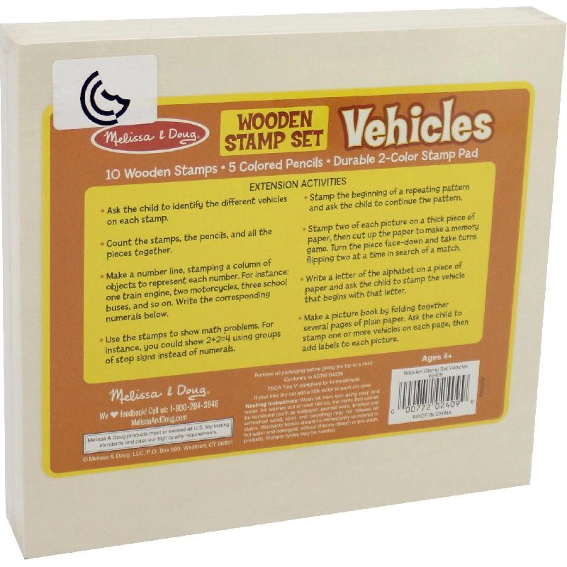 Vehicle Stamp Set - Suitable for ages 3+ years Includes 10 stamps