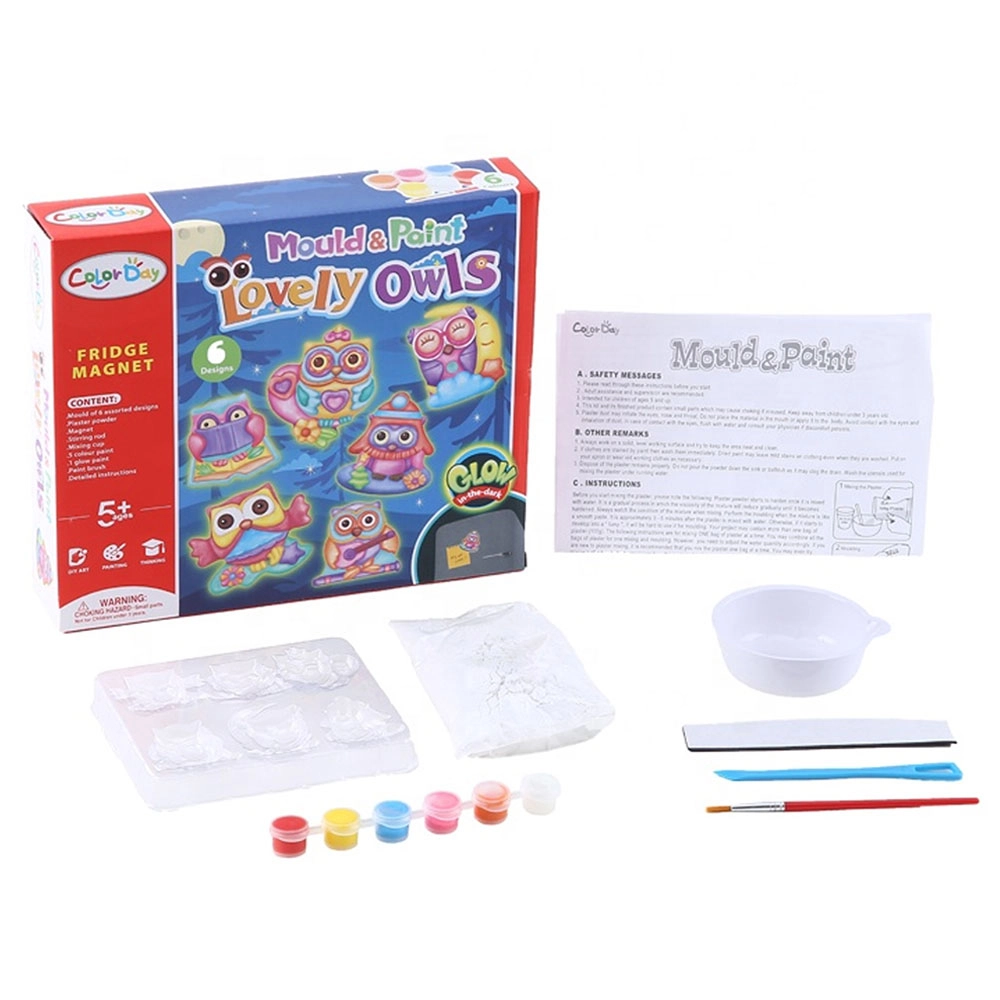 Mould & Paint Night Owl Fridge Magnet Craft Kit - 6 designs 5+ Years