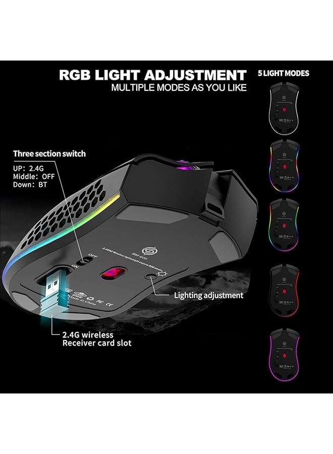 Ergonomic RGB Wireless Gaming Mouse - Wireless