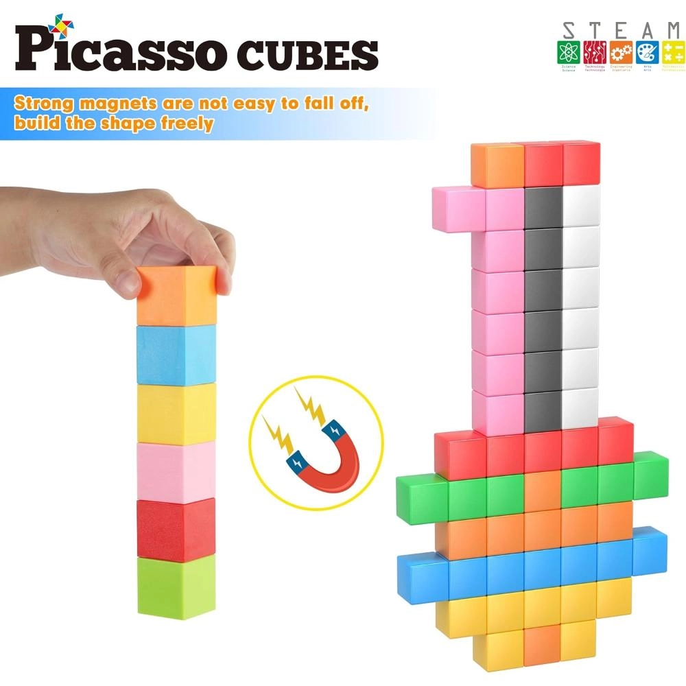 Magnetic Cubes Learning Blocks - 3+ Years 54 pieces