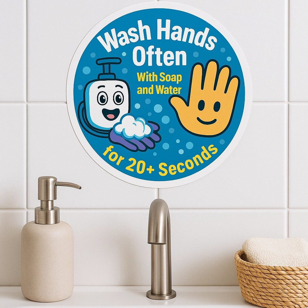 Wash Hands Kids Hygiene Sticker
