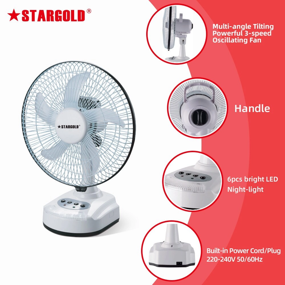 Rechargeable Oscillating Fan - 10 Inch
