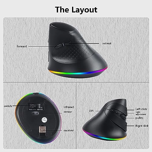 Vertical Mouse - Bluetooth USB