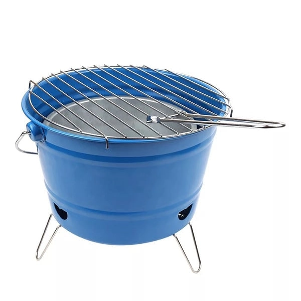 ALBAWADI Camping BBQ Bucket - Wooden Charcoal