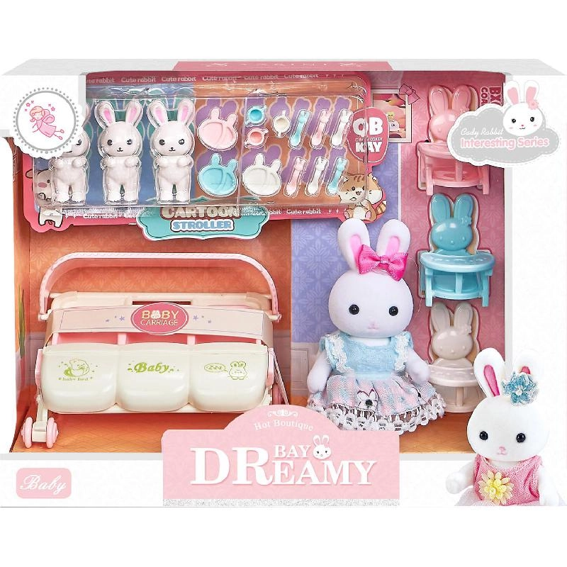 FAIRY CARE Cute Rabbit Fun Baby Cart Set