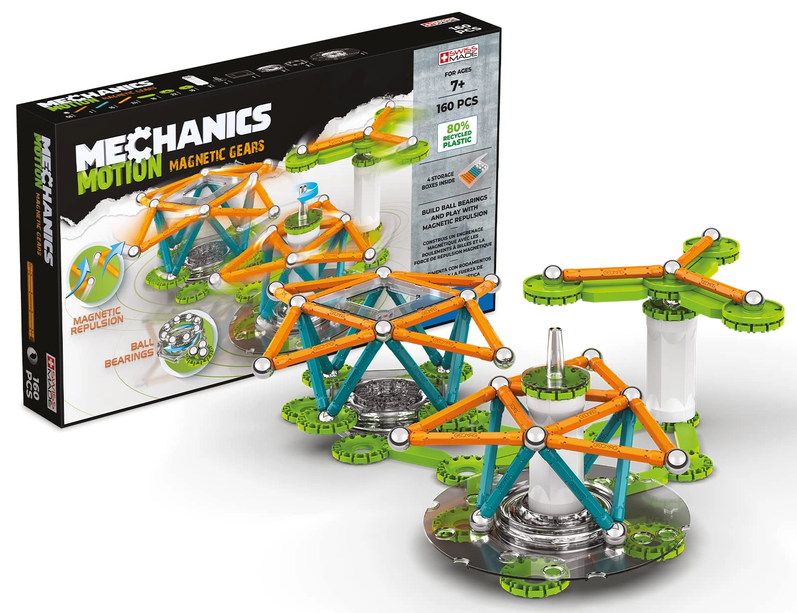 Geomagworld Mechanics Motion Magnetic Gears - 7+ 160 pieces